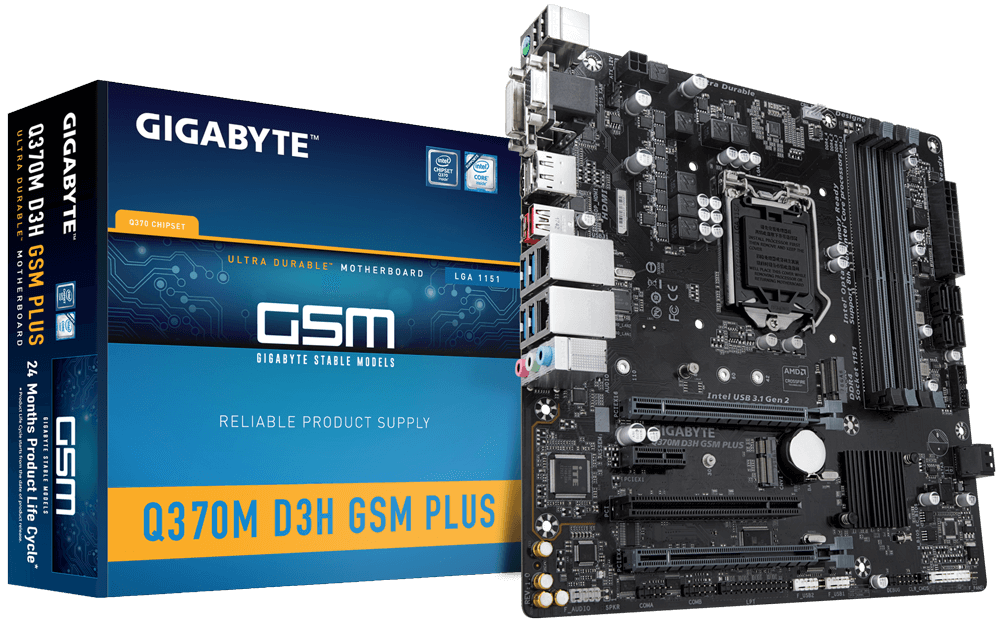 Motherboards GIGABYTE Q370M D3H GSM PLUS ** GAMING MOTHERBOARD